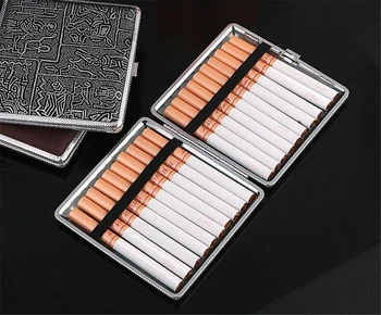 Cigaru Slučaj Broji 20 Palicama Umjetna Kožna Kutija Za Cigarete Torbica Poklon Pribor Za Pušače Ženska Muška Metalni Cigareta