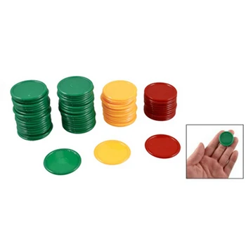 Crvena, žuta, zelena mini-chips okruglog oblika, rekviziti za igre sretan 276 kom.