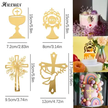 Dekoracija Torte za krštenja, Prve Pričesti, Lišće svijeta, Golub, Topper za tortu, Akril pribor za zurke, Alati za ukrašavanje torte