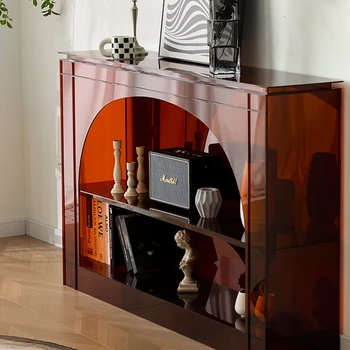 Design model ulaznog kabineta Moderan minimalistički Kamin ormar s pozadinskim osvjetljenjem Luksuzna Konzola za ulazak u bočni ormar u dnevnom boravku