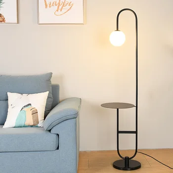 Dizajn Mramorni podna lampa Nordic LED Stakleni Mramorni stojeća svjetiljka s pločom Zlatno-Crna bookshelf Stojeća lampa za dnevni boravak