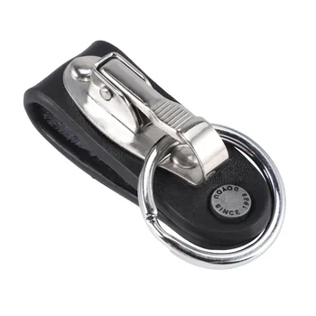Dizajn privjesak za ključeve od nehrđajućeg čelika, omča za remen od umjetne kože, lanac za ključeve
