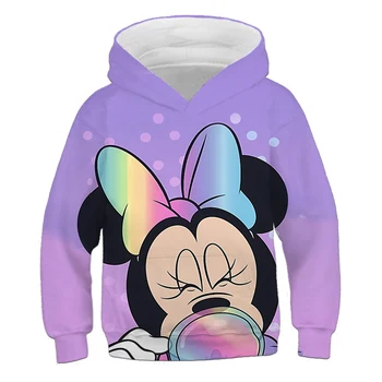 Dječje ljubičasta majica s kapuljačom s jednostavnim univerzalna likom Mickey Mousea za djevojčice, svakodnevno udoban kaput s kapuljačom za dječake, proljeće