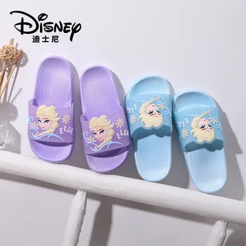Dječje papuče Disney s Эльзой za djevojčice i smrznute dječaka, đonovi kućna obuća za roditelje i djecu, dječje plaža cipele slatka crtani uzorak na ulici