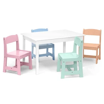 Dječji stol Delta Children, 4 stolice, dječji radni stol Bianca White/b & b