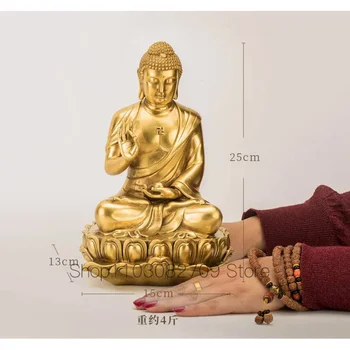 DOBRO-25 cm veliki KUĆNI predvorju, Tajnih tvrtka, Obožavanje буддизму, učinkovit Sreća, Povoljan Lotos, латунная kip Buddhe RU LAI