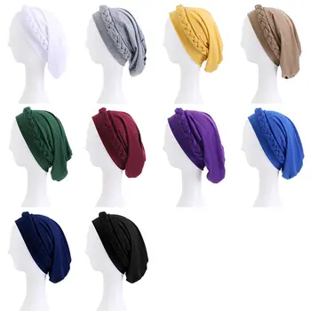 Elastični trendi ženski šal-marama, kapa-raznobojnim turbans u boemskom stilu, povez za glavu, muslimanski hidžab, povez za glavu