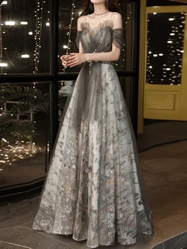 Elegantan temperamentna dekoltea s prorezom sprijeda, nabrane pack, dizajnerske večernje haljine, fin maturalne haljine s cvjetnim ispis, Vestidos trapeznog oblika
