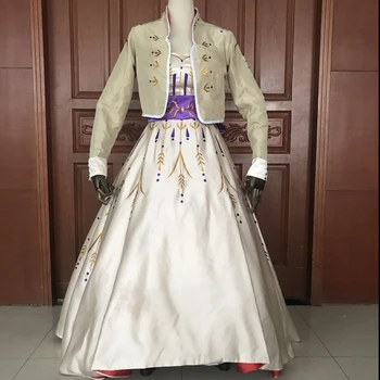 Film Led-Snježna kraljica 2 Cosplay Kostim Princeze Anne Vezeni haljina za odrasle žene Fancy haljina za Noć vještica