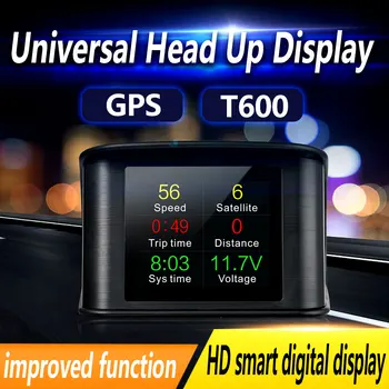 Glavobolja prikaz T600 HUD za automobil Smart Gauge Digitalni GPS Brzina o/min Temperatura vode Potrošnja goriva Smart Car System Automatski mjerač automobila