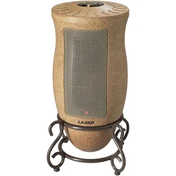 Grijač za kuće s podesivim termostatom, timerom i 2-stupanjski, 16 cm, 1500 W, Bež, 6405, Zlatni vanjski grijač