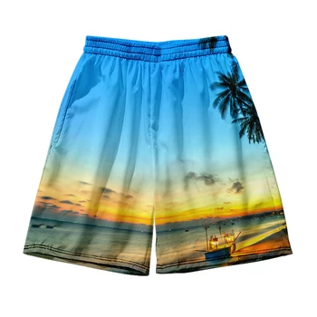 Havajski plaže kratke hlače, Muška i ženska odjeća s 3D digitalni tisak svakodnevne kratke hlače Modni trend par hlače
