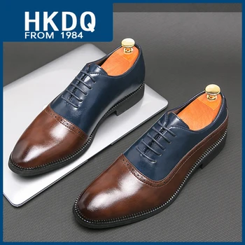 HKDQ/ Muške cipele-Oxfords Mješoviti boja, Poslovni Svakodnevne Uredske Kožne Modeliranje cipele, Muška Moderna Muška Službena obuća čipka-up