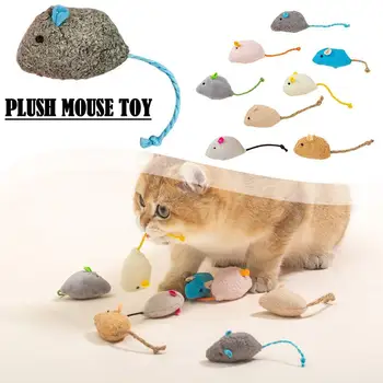 Igračke za mačke Oponašaju pliš miševa, skup lutke, Miša od perja Otporan na ogrebotine i укусам, Pliš igračku-miš za korijen zuba
