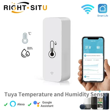 Inteligentni senzor temperature i vlažnosti Tuya, Wi-Fi aplikaciju, daljinski monitor za pametne kuće, var SmartLife, rad s Alexa Google Assistant