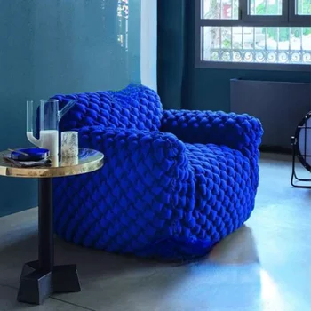 Internet celebrity, jednokrevetna sofa fotelja Blue Fat za dnevni boravak, Минималистская design model Klein Blue Lazy Sofa