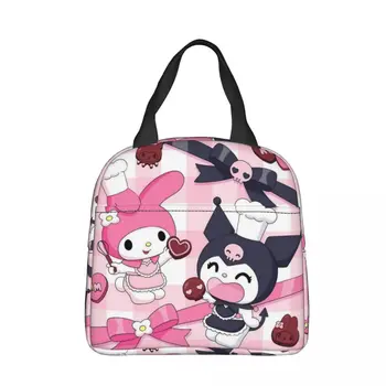 Izolirane torbe za ланча Kawaii Kuromi Sanrio, prijenosni reusable термосумка Melody, Ručak-boks, Plaža putne torbe za skladištenje proizvoda