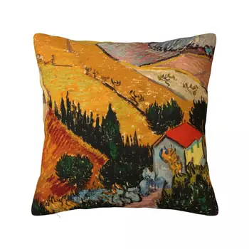 Jastučnica Vincent Van Gogh s пейзажным po cijeloj površini, funky jastučnicu za trosjed, auto, kućni dekor, jastučnice s blagim uzorkom, Jastučnice