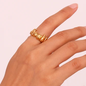 Jedinstveni novi prsten na prst s malim plamenom u kruni, kreativni dizajn, prstenovi od nehrđajućeg čelika, ženske, vodootporan nakit i pribor