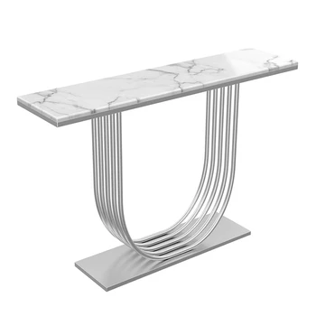 Jednostavan raskošan stol za veranda od skandinavskih mramora, moderan minimalistički stol s ультраузкой pruga, predsoblje