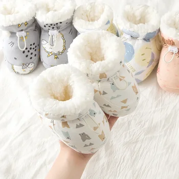Jesensko-zimske cipele za novorođenčad, mekani potplat, školska obuća, baršun jastučići za stopala, pamučne navlake za noge za dječake 0-1 godina