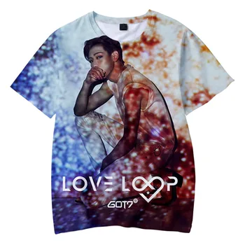 Južna Koreja, Muška t-shirt GOT7, Ženska Ljetna majica sa 3D ispis, slobodna moderan vanjski odjeća Kpop, kostime u stilu hip-hop, majica za dječake