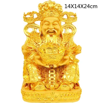 Kineski Zlatni Sretan je Bog bogatstva Фэншуй, Kip od smole, Home dekor, Ukras za ulaznog hodnika, dnevnog boravka, Poklon za rođendan, obrta