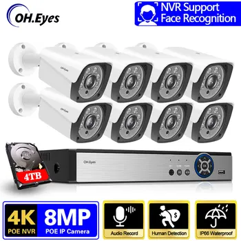 Kit Pengawasan Video CCTV SONY 8MP H. 265 8MP 8CH POE NVR 3840*2160 4K Kamera IP POE Luar Ruangan Kit Sustava kamere Keamanan