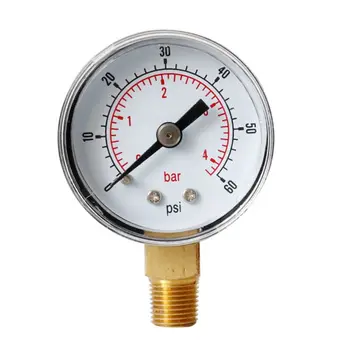 Kompaktni mjerač od nehrđajućeg čelika za kućišta Mesing unutarnje elemente Manometar tlaka vode 1/8 