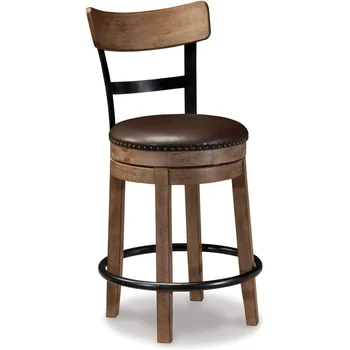 Korporativni dizajn od Ashley Pinnadel, moderan smještaj na farmi bar stolica s okretnim postoljem visina 24,25 cm, svijetlo smeđe