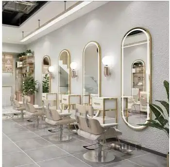 Kose ogledalo kose ogledalo u modernom stilu brijač u europskom stilu posebna ogledalo, visi na zidu sa svjetlom trendi kose