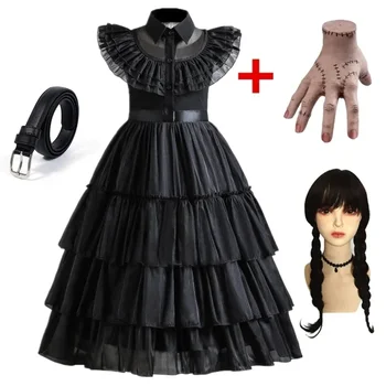 Kostim za djevojčice na karneval, Halloween, crna haljina za косплея, dječje odjeće za stranke, Moderan готическое haljina od 4 do 12 godina
