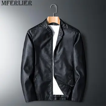 Kožna jakna Muška Бомбер Retro Black moto jakne Plus Size 6XL Kaput Udobnost Visoke kvalitete cao7357