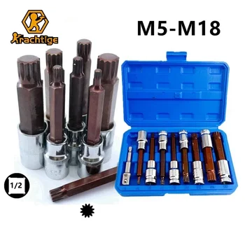 Krachtige M5-M18 Izduženi završetak odvijač s 12-točke klizno-mehaničkom pneumatskim ključ u obliku cvijeta šljive