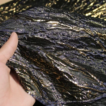 Kreativni starinski plava ljubičasta zlatna trodimenzionalni sjaj teške teksture жаккардовая tkanina strukturirani silueta projektiranje tkanina