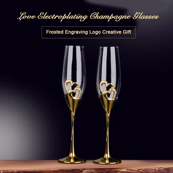 Kreativni Čašu za Šampanjac obujma 200 ML, Galvanske Čašu u obliku Srca, Čaša Crnog Vina Na Vjenčanje, Uz Poklon kutiji