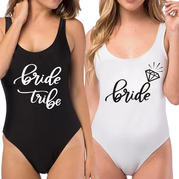 Kupaći kostim Bride Pleme, cjelovite kupaćih kostima za žene, kupaći kostim za prvostupnika, bikini obloge, wedding party, plaža odjeća, bez naslona.