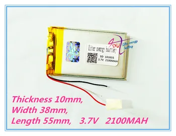 litij polimer baterija 103855 3,7 2100 mah za mobilni napajanje tableta GPS navigator