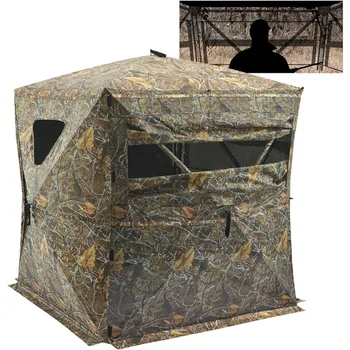 Lovački sjenila 270 Stupnjeva Jednostrani pregled, Prijenosni prikazuje kratko uputstvo zemljište lovački šator za 2 osobe s odvojivim затемняющей zida