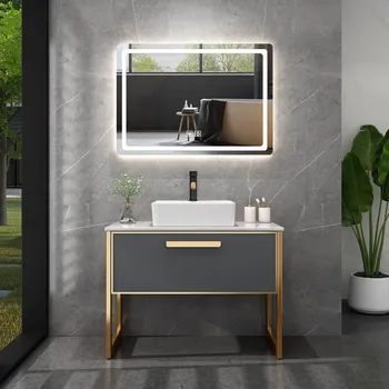 Luksuzan stalak za kupaonicu Nordic Light, hotelski stojeća lavabo, umivaonik za kupaonicu, izrađen po mjeri Mramorni umivaonik