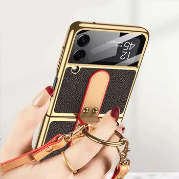 Luksuzna koža za Samsung Flip3 Torbica za telefon presvučena premazom, uzica za telefon 