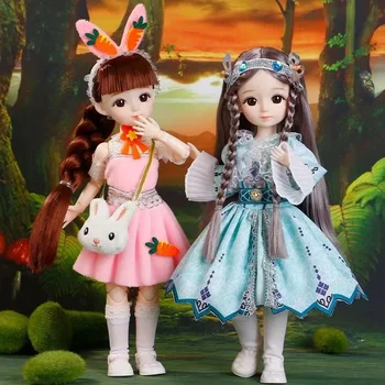 Lutka BJD i odjeća 30 cm 1/6 s nekoliko pomičnih zglobova, 3D lutka s očima, lutka-igre odijevanja za djevojke, igračke, tegljač