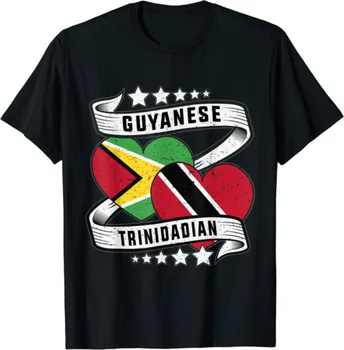 Majica sa гайанским i тринидадским zastavom, božićni poklon, majica sa zastavom pola Trinidad, pola Guayana