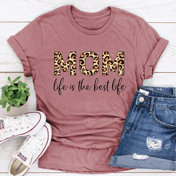 Majica za majke, леопардовая majica za majke, ideja za poklon za mamu, odjeća, zabavna majica za majke, majice s леопардовым po cijeloj površini, slatka majica za majke, ženska odjeća