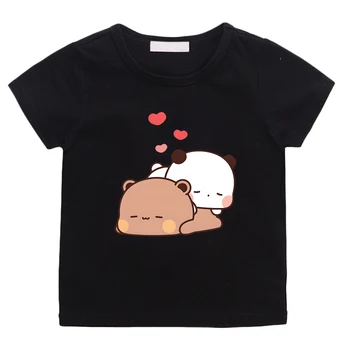 Majice s likom Medvjeda Panda Bubu Dudu Sleep, Majice s Likovima iz Crtića od 100% pamuka, Za djevojčice, Кавайные Vrhovima, Dječje Ljetna Odjeća Unisex Za dječake, Grafički t-Shirt