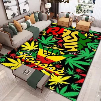 Mat u reggae stilu Bob Marley u jamajke stilu s кленовыми lišćem, mat sa po cijeloj površini, pogodna za dnevni boravak, spavaće sobe