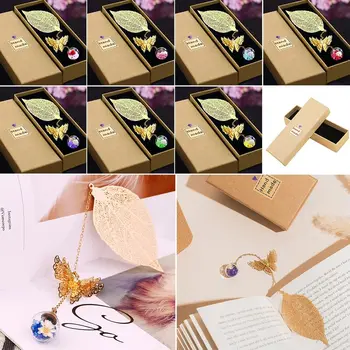 Metalne Oznake Kreativni Zlatne Boje S 3D Ovjes-Leptir, Oznaka Numeracije Stranica u Kineskom Stilu, Hladno Avanturističkog, Knjižne Oznake za Knjige