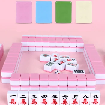Mini mahjong igre na otvorenom, prijenosni mini-kuća, натертые ručno male putne pločica za mahjong, obiteljske zabavne igre igračke