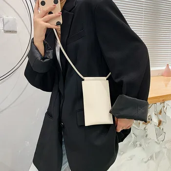 Mini-modna ženska torba preko ramena, jednostavna i univerzalna torba preko ramena, torba za telefon od umjetne kože, luksuzni ženski novčanik