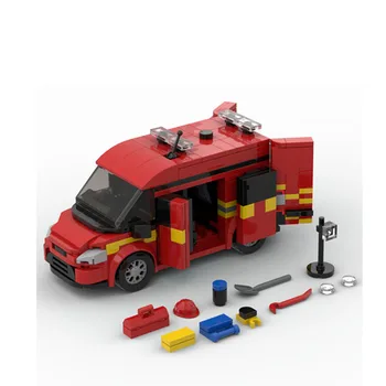 MOC-90827 Transportni kamion Gradske požara i spašavanje stroj 358 kom. Dječje igračke od građevinskih blokova, božićne darove 